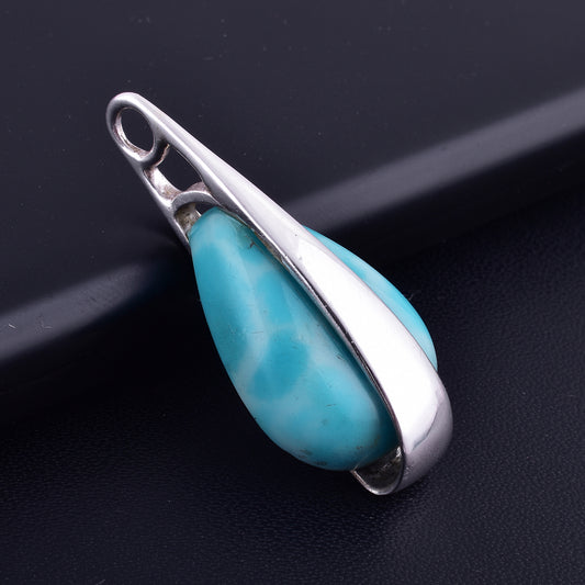 Blue Larimar Pendant in 925 Sterling Silver