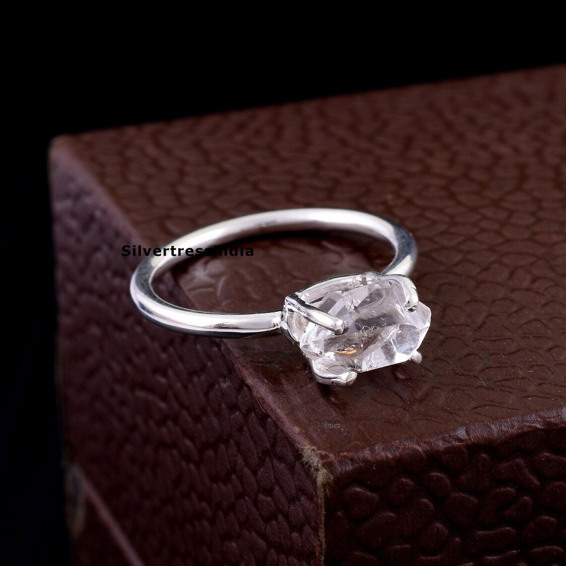 Raw Herkimer Diamond Ring