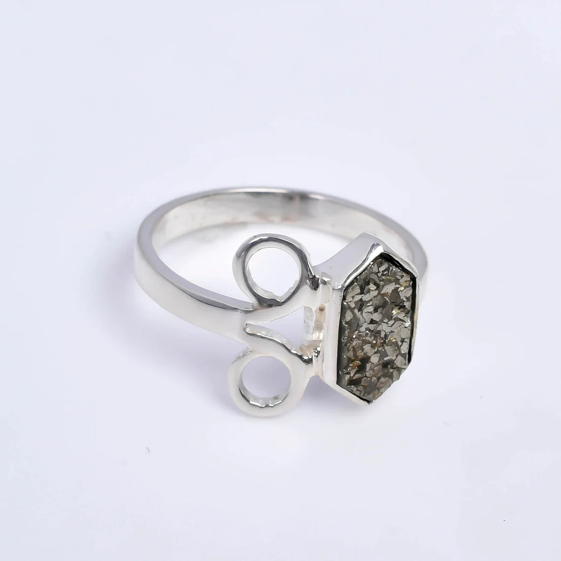 Natural Raw Pyrite Ring