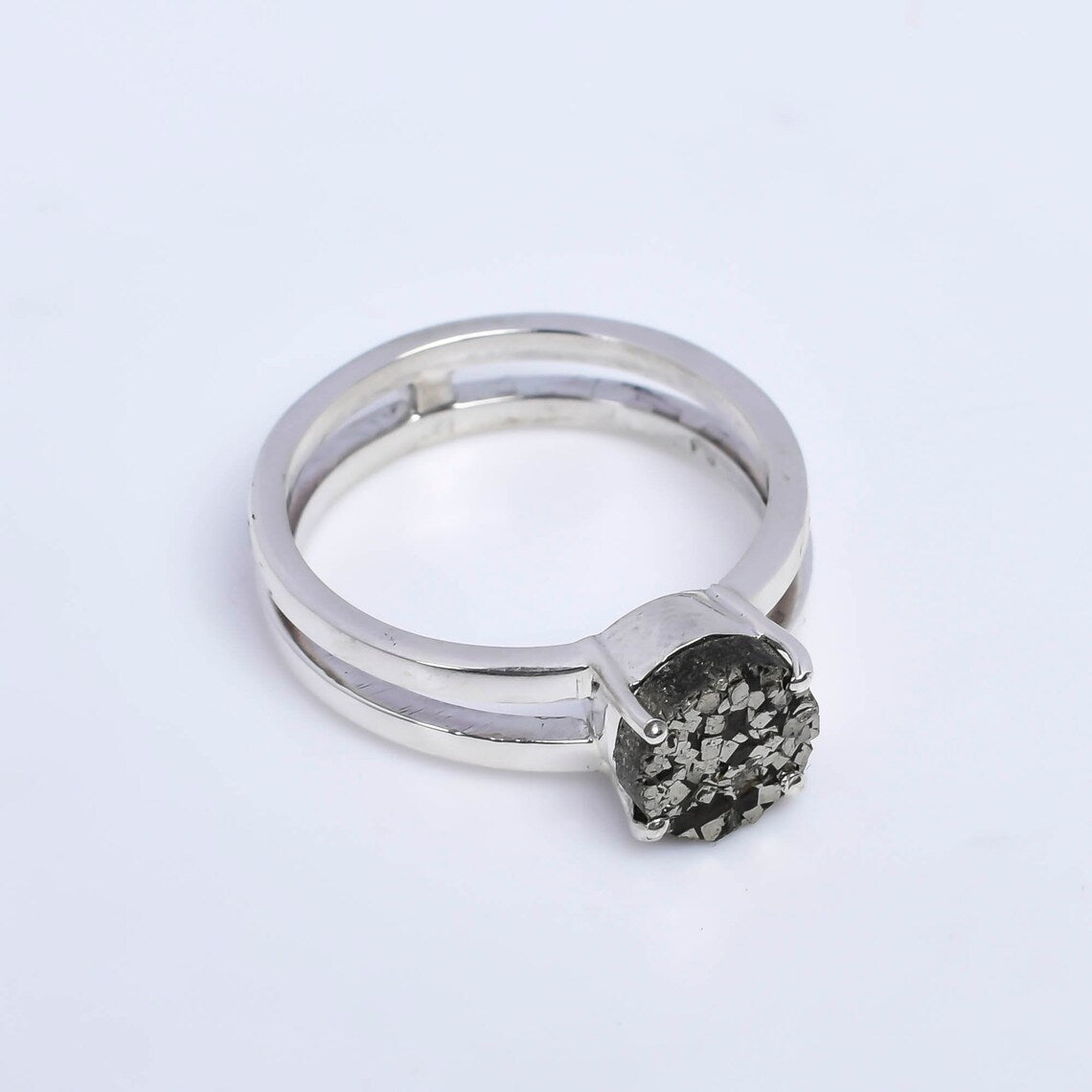 Natural Raw Pyrite Ring