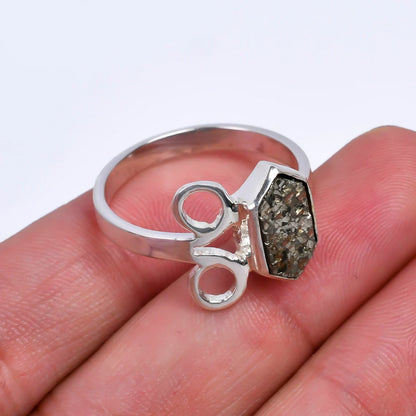 Natural Raw Pyrite Ring