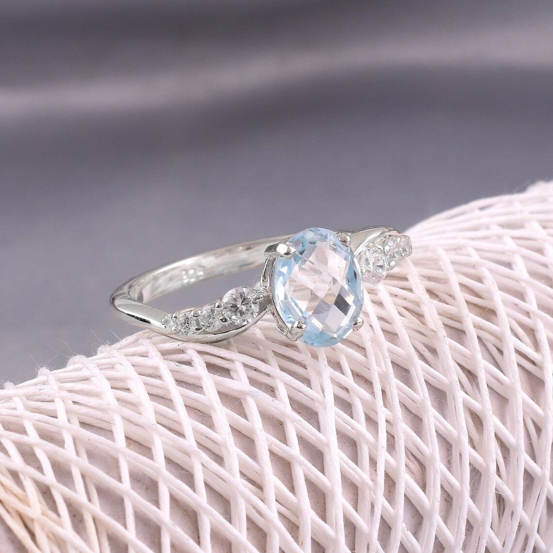 Aquamarine Engagement Ring