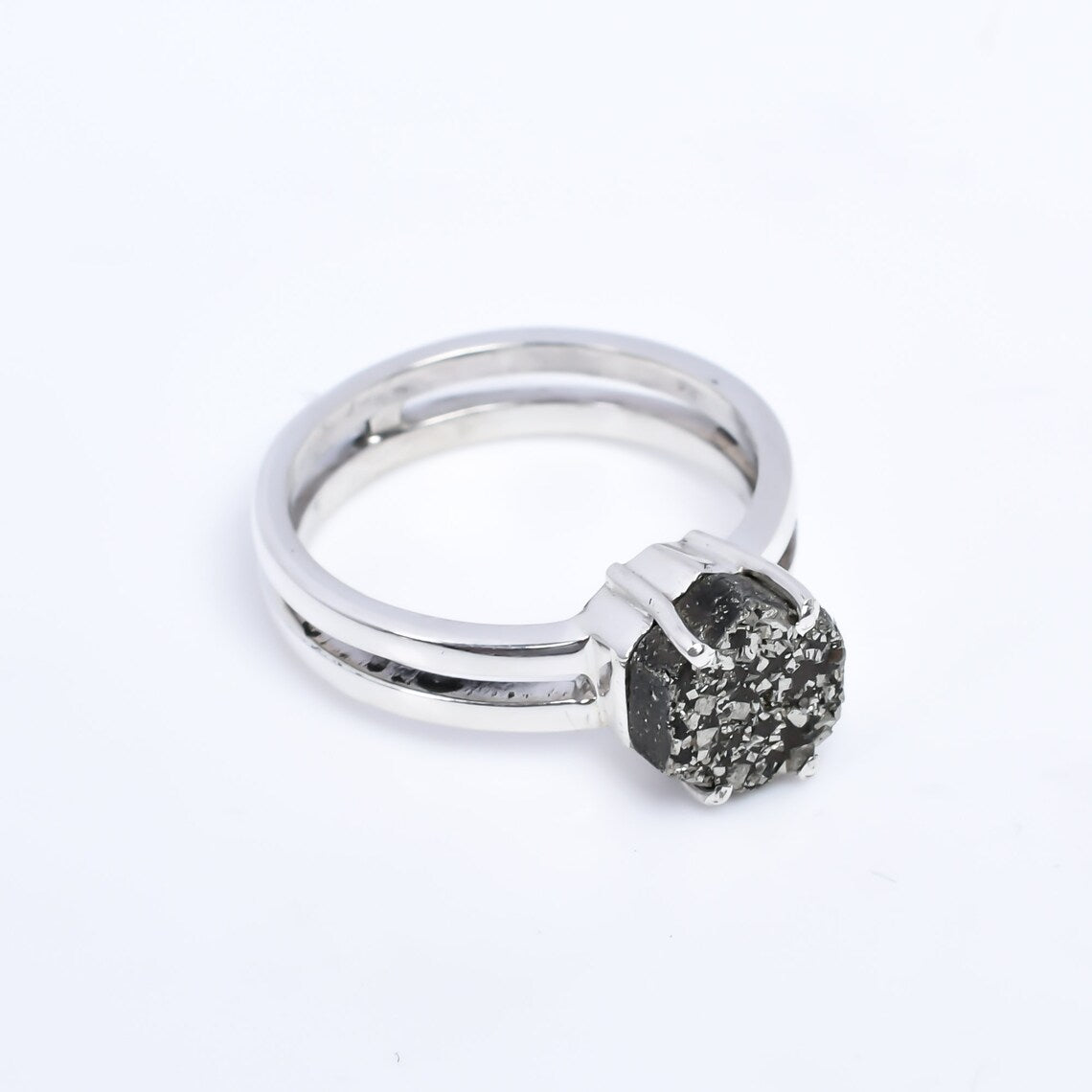 Sterling Silver Gemstone Pyrite Ring