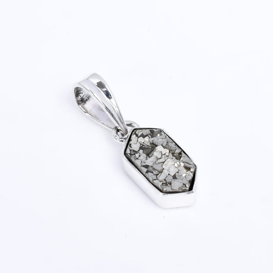 Hexagon Natural Raw Pyrite Pendant