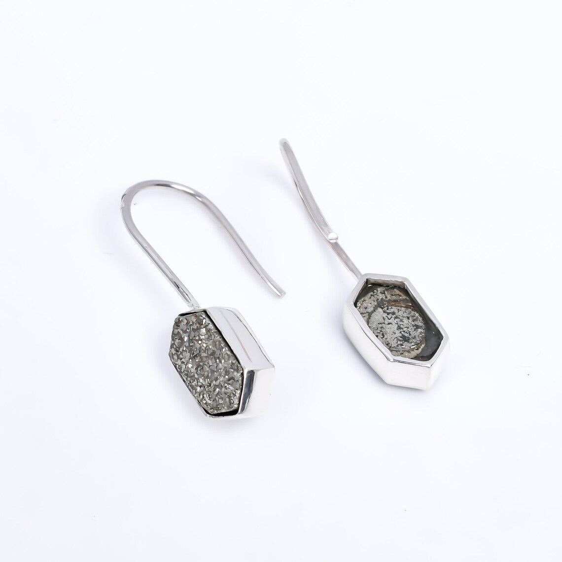 Natural Raw Pyrite Earring