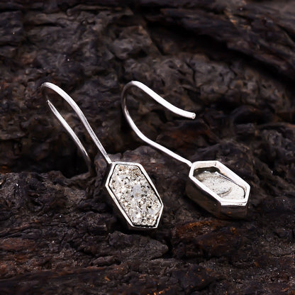 Natural Raw Pyrite Earring