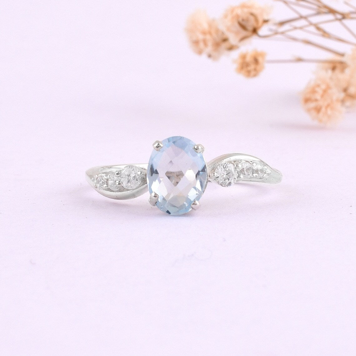 Aquamarine Engagement Ring