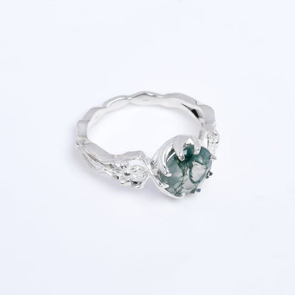 Natural Moss Agate Ring